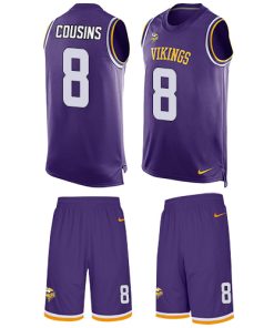 Exquisite Vikings #8 Kirk Cousins Purple Team Color Men's Stitched NFL Limited Tank Top Suit Jersey