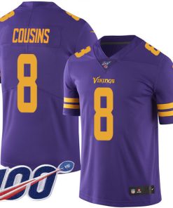 Marvelous Vikings #8 Kirk Cousins Purple Men's Stitched NFL Limited Rush 100th Season Jersey