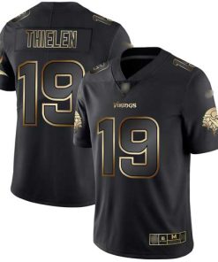 Exquisite Vikings #19 Adam Thielen Black/Gold Men's Stitched NFL Vapor Untouchable Limited Jersey