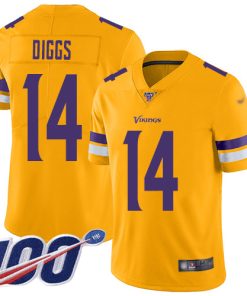 Superior Vikings #14 Stefon Diggs Gold Men's Stitched NFL Limited Inverted Legend 100th Season Jersey