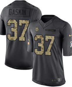 Finest Vikings #37 Myles Gaskin Black Men's Stitched NFL Limited 2016 Salute to Service Jersey