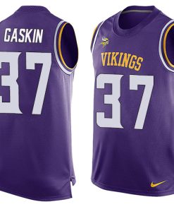 Finest Vikings #37 Myles Gaskin Purple Team Color Men's Stitched NFL Limited Tank Top Jersey