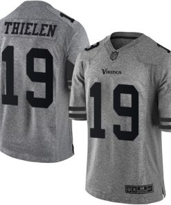 Outstanding Vikings #19 Adam Thielen Gray Men's Stitched NFL Limited Gridiron Gray Jersey