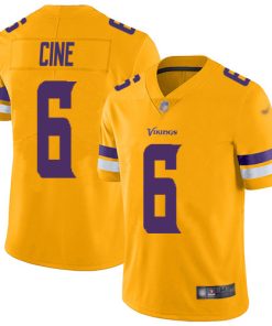 Exceptional Vikings #6 Lewis Cine Gold Men's Stitched NFL Limited Inverted Legend Jersey