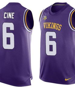 Gorgeous Vikings #6 Lewis Cine Purple Team Color Men's Stitched NFL Limited Tank Top Jersey