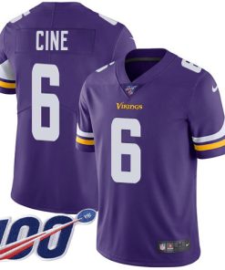 Marvelous Vikings #6 Lewis Cine Purple Team Color Men's Stitched NFL 100th Season Vapor Limited Jersey