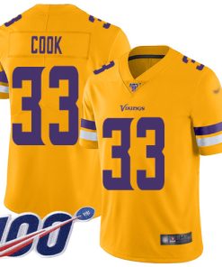 Exceptional Vikings #33 Dalvin Cook Gold Men's Stitched NFL Limited Inverted Legend 100th Season Jersey