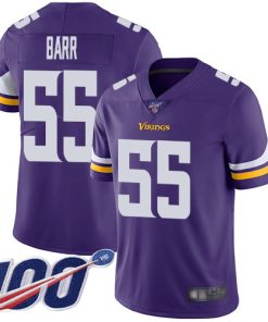 Superb Vikings #55 Anthony Barr Purple Team Color Men's Stitched NFL 100th Season Vapor Limited Jersey