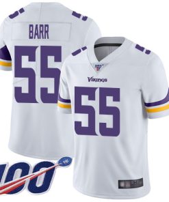 High quality Vikings #55 Anthony Barr White Men's Stitched NFL 100th Season Vapor Limited Jersey