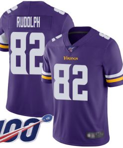 Finest Vikings #82 Kyle Rudolph Purple Team Color Men's Stitched NFL 100th Season Vapor Limited Jersey
