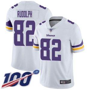 Gorgeous Vikings #82 Kyle Rudolph White Men's Stitched NFL 100th Season Vapor Limited Jersey