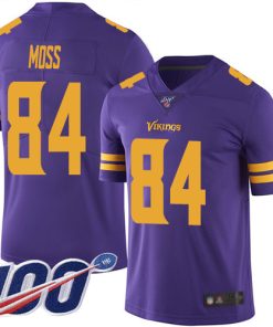 Premium Vikings #84 Randy Moss Purple Men's Stitched NFL Limited Rush 100th Season Jersey