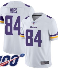 Gorgeous Vikings #84 Randy Moss White Men's Stitched NFL 100th Season Vapor Limited Jersey