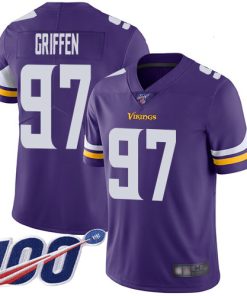 Superior Vikings #97 Everson Griffen Purple Team Color Men's Stitched NFL 100th Season Vapor Limited Jersey