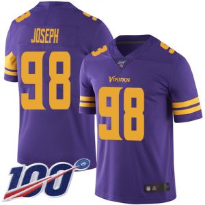 High quality Vikings #98 Linval Joseph Purple Men's Stitched NFL Limited Rush 100th Season Jersey