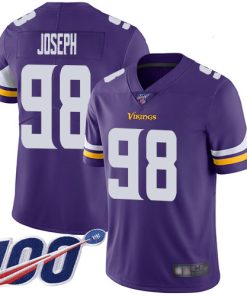 Exceptional Vikings #98 Linval Joseph Purple Team Color Men's Stitched NFL 100th Season Vapor Limited Jersey