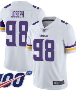 High quality Vikings #98 Linval Joseph White Men's Stitched NFL 100th Season Vapor Limited Jersey