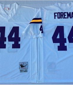 Exquisite Mitchell And Ness Vikings #44 Chuck Foreman White Throwback Stitched NFL Jersey