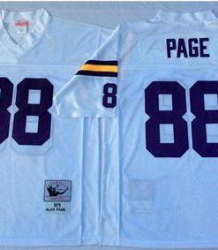 Superb Mitchell And Ness Vikings #88 Alan Page White Throwback Stitched NFL Jersey