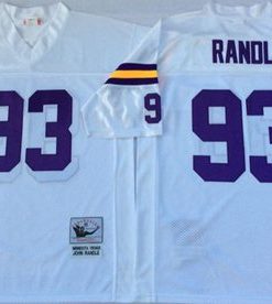 High quality Mitchell And Ness Vikings #93 John Randle White Throwback Stitched NFL Jersey